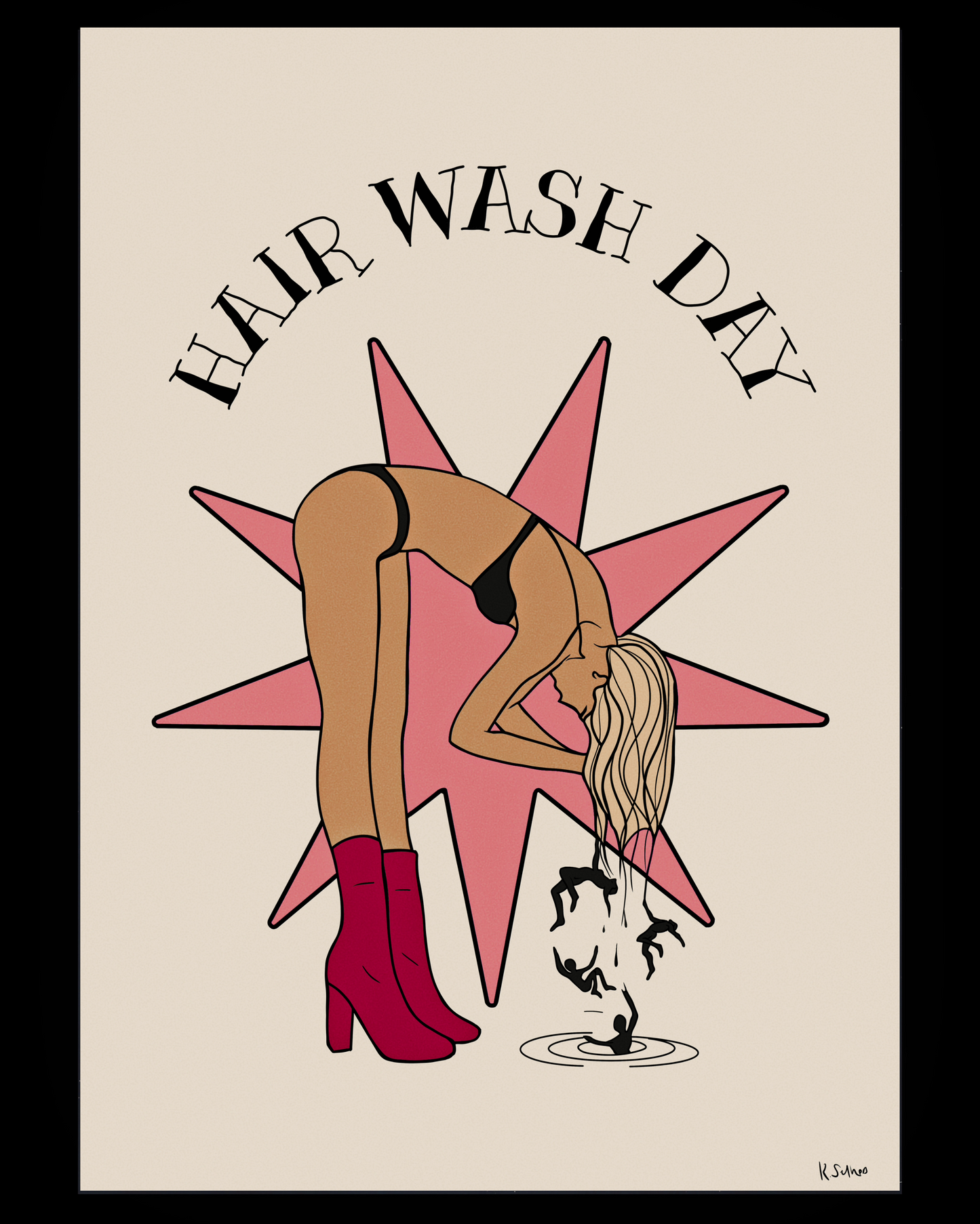 Premium Matte Paper Poster Hairwashday Large