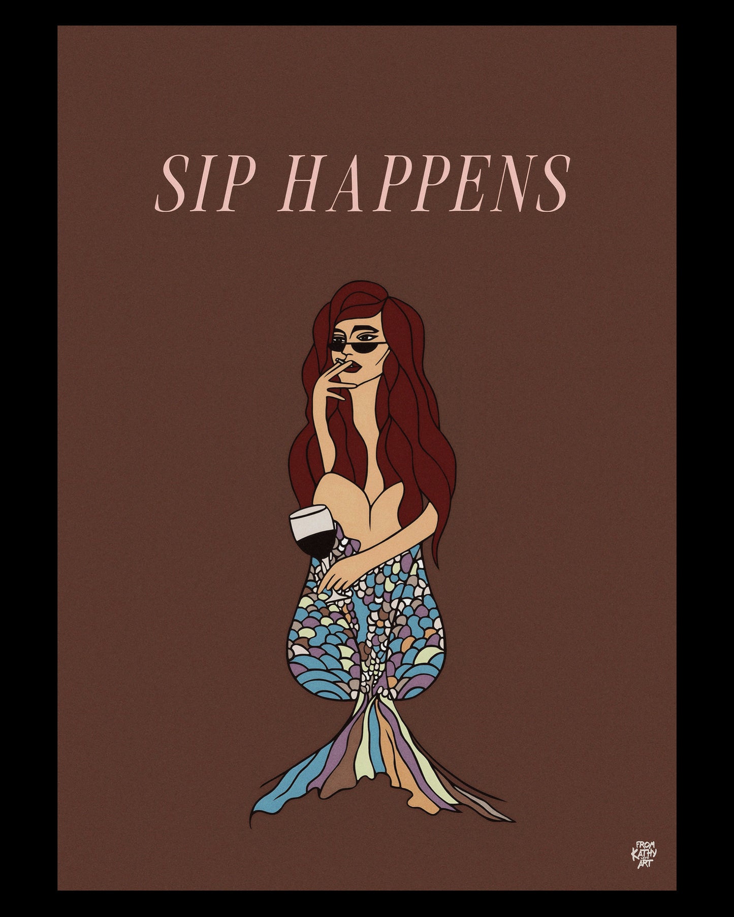 Premium Matte Paper Poster Sip Happens