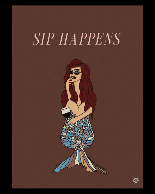 Premium Matte Paper Poster Sip Happens