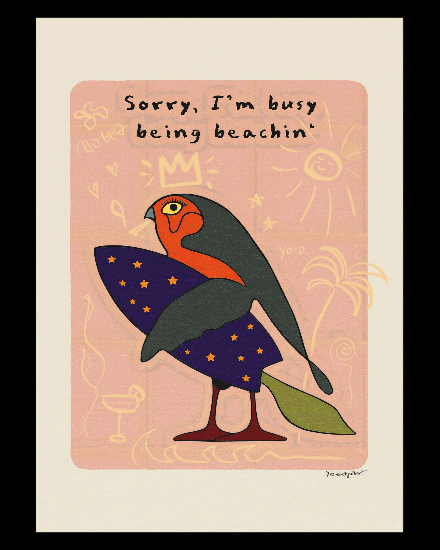 Premium Matte Paper Poster Surf Bird